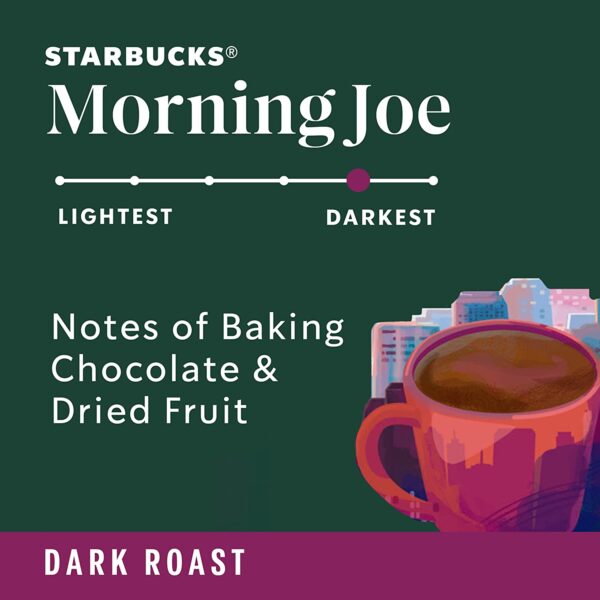 Starbucks Ground Coffee Dark Roast Coffee Morning Joe 100% Arabica 6 bags (12 oz each) - Image 3