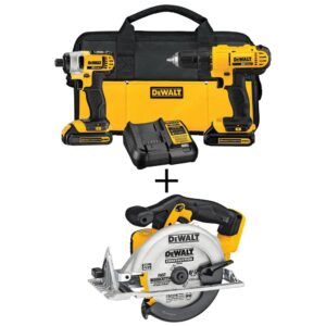 DCD771   DCF885 20-Volt MAX Cordless Drill/Impact Combo Kit (2-Tool) with dck240c2 6-1/2 in. Circular Saw