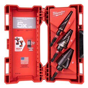 MILWAUKEE 48-89-9254 SHOCKWAVE Impact Duty Step Bit 3 Piece Set (#1, #2, #4)
