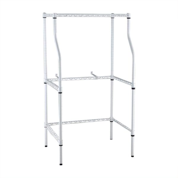 Compact Adjustable Powder Coat Metal Laundry Drying Rack Stand, White - Image 6