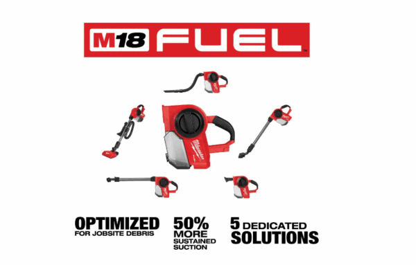 0940-20 M18 FUEL 18-Volt Lithium-Ion Brushless .25 Gal. Cordless Jobsite Vacuum with 5.0 Ah Battery and Charger - Image 6