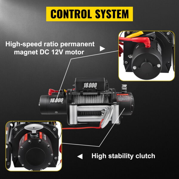 18000LBS Electric Winch 12V Steel Cable Off-road ATV UTV Truck Towing Trailer - Image 4