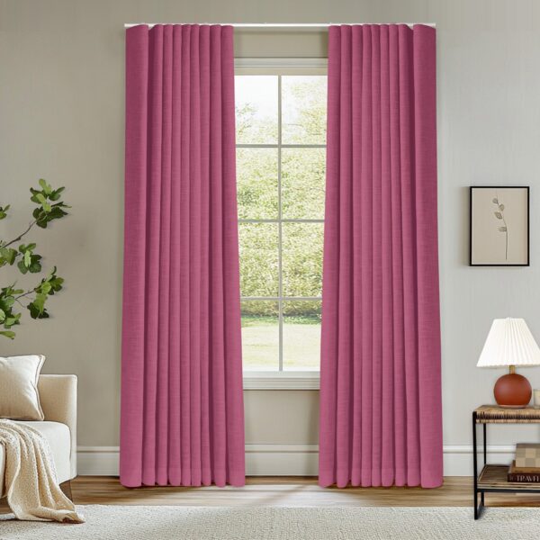 Ripple Fold Lille Linen Memory Trained Curtains Custom Blackout Drapes Grey Beige - Image 48