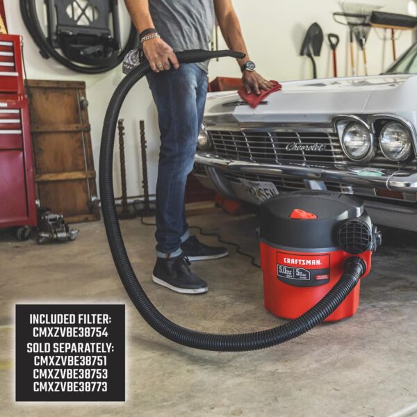 5 gal Corded Wet/Dry Vacuum 5 amps 120 V 5 HP - Image 7