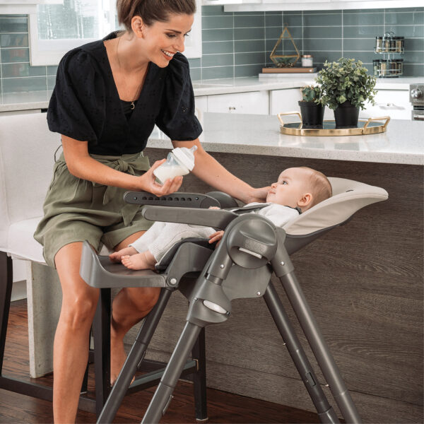Polly Space-Saving Fold Easy Clean Highchair   Taupe (Beige) - Image 3