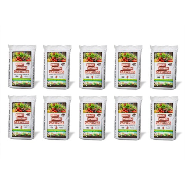 Organic Worm Castings Soil Builder, 30 Pound Bag (10 Pack)