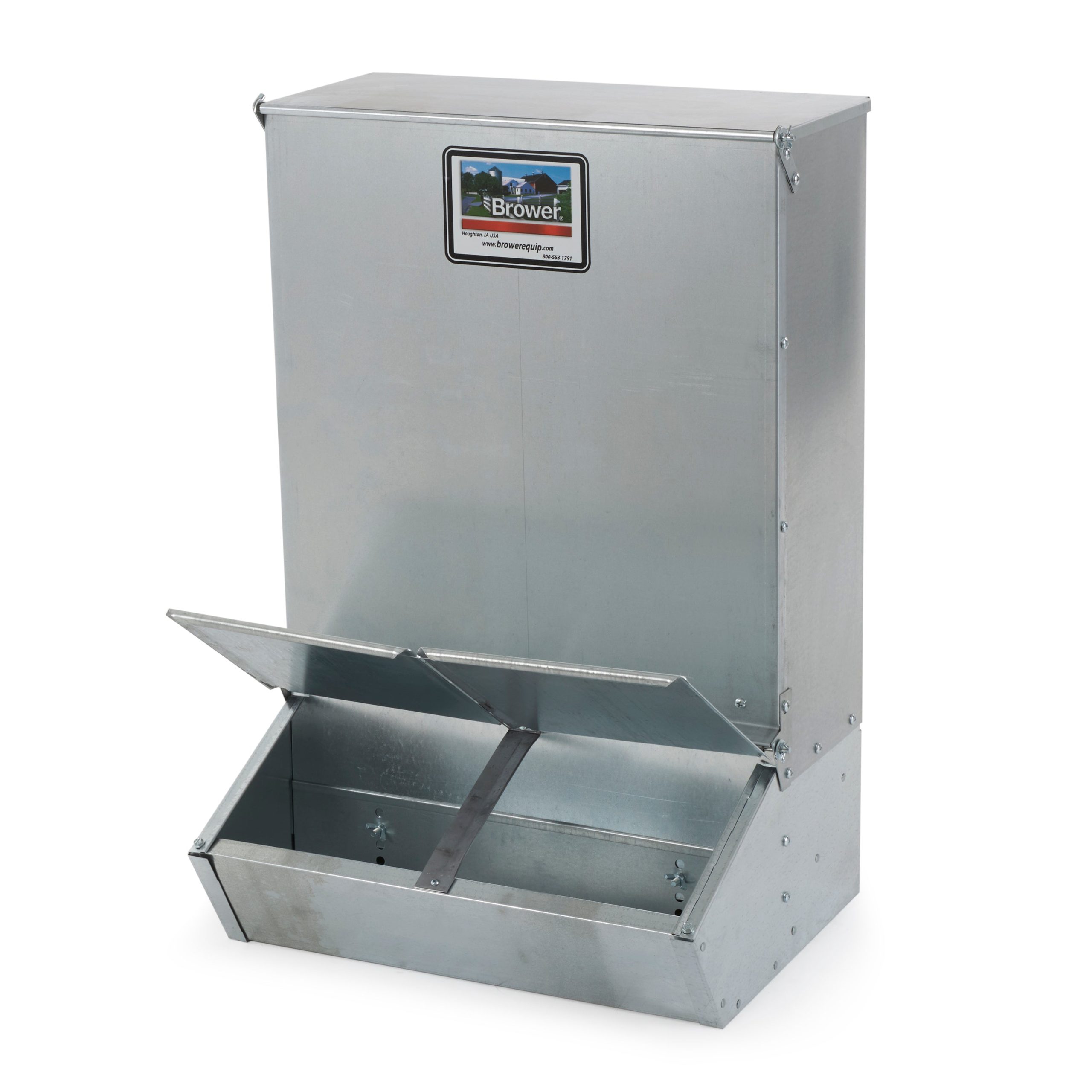 22H 2 Door Hog Supplement Feeder for Livestock, 3.7 Bushels, Feeds 8 Hogs