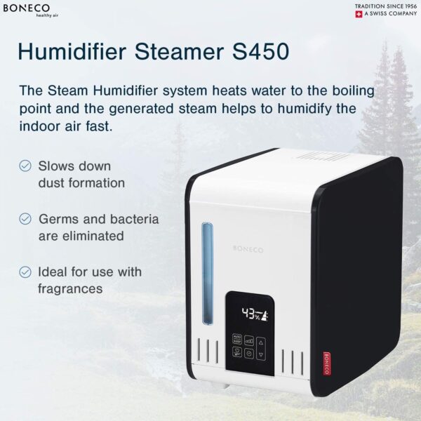 S450 Large Room Steam Humidifier with Hand Warm Mist and Digital Display - Image 2