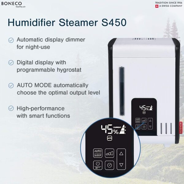 S450 Large Room Steam Humidifier with Hand Warm Mist and Digital Display - Image 3