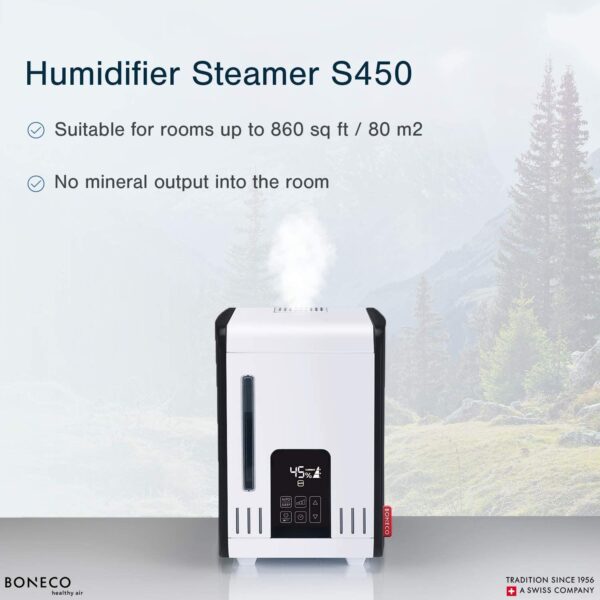 S450 Large Room Steam Humidifier with Hand Warm Mist and Digital Display - Image 5