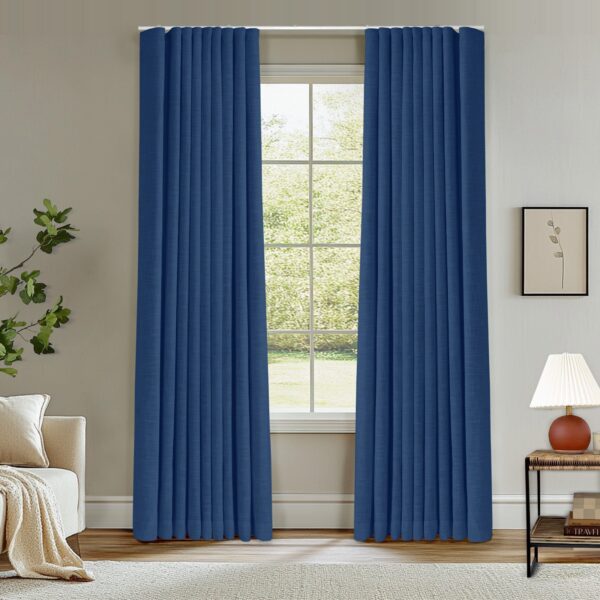 Ripple Fold Lille Linen Memory Trained Curtains Custom Blackout Drapes Grey Beige - Image 38