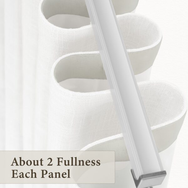 Ripple Fold Lille Linen Memory Trained Curtains Custom Blackout Drapes Grey Beige - Image 7