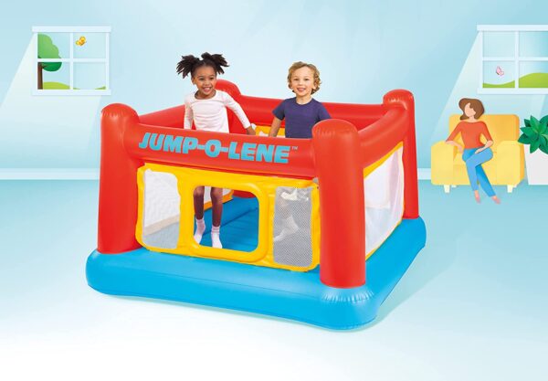 Inflatable Jump-O-Lene Playhouse Trampoline Bounce House for Kids Ages 3-6 Pool Red/Yellow, 68-1/2  L x 68-1/2  W x 44  H - Image 3