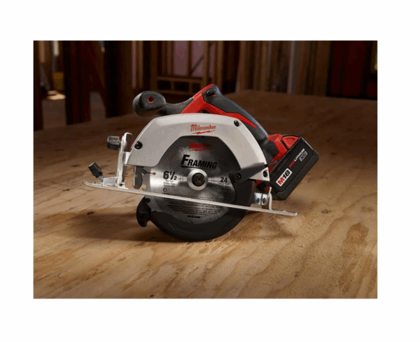2630-20-48-59-1850 M18 18V Lithium-Ion Cordless 6-1/2 in. Circular Saw W/ M18 Starter Kit (1) 5.0Ah Battery   Charger - Image 4