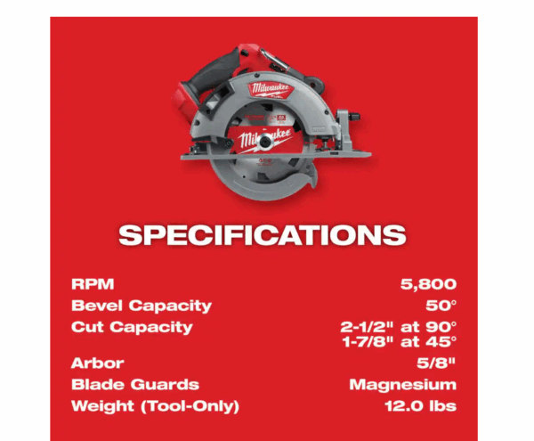 2732-20 M18  18V Lithium-Ion Brushless Cordless 7-1/4 in. Circular Saw (Tool-Only) - Image 4