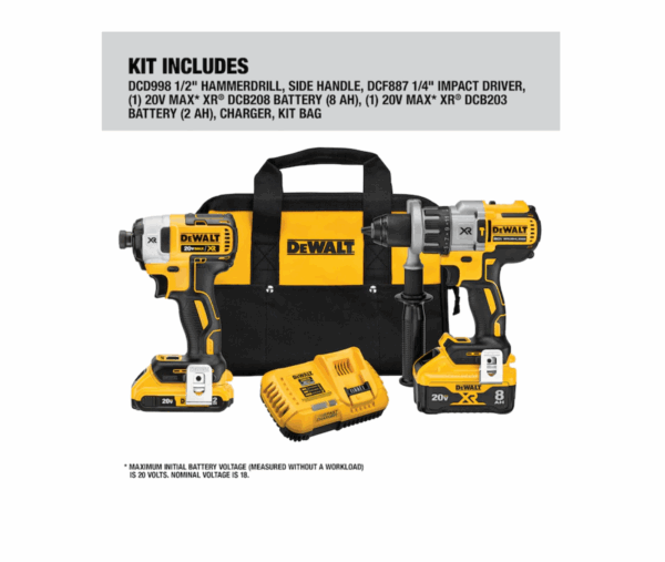 DCK299D1W1 Power Detect XR POWER DETECT 2-Tool 20-Volt Max Brushless Power Tool Combo Kit with Soft Case (2-Batteries and charger Included) - Image 4