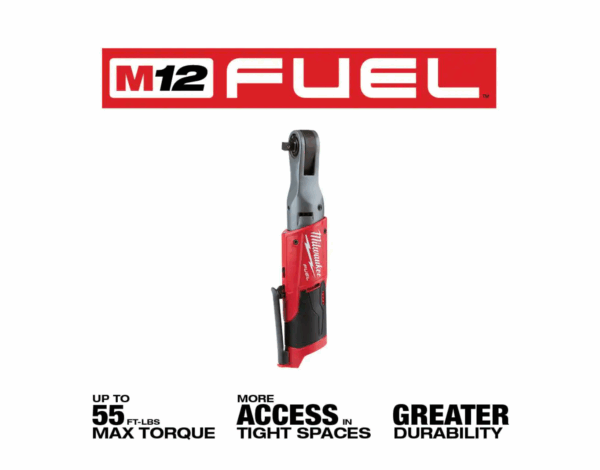 2554-20-2557-20 M12 FUEL 12V Lithium-Ion Brushless Cordless Stubby 3/8 in. Impact Wrench and Ratchet Kit (Tool-Only Kit) - Image 4