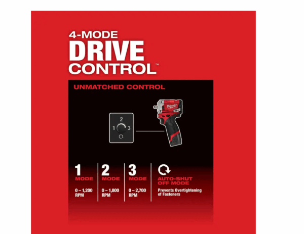 2554-20-2564-20-2567-20 M12  12V Li-Ion Brushless Cordless  3/8 in. Impact Wrench w/Right Angle Impact Wrench   High Speed Ratchet - Image 4