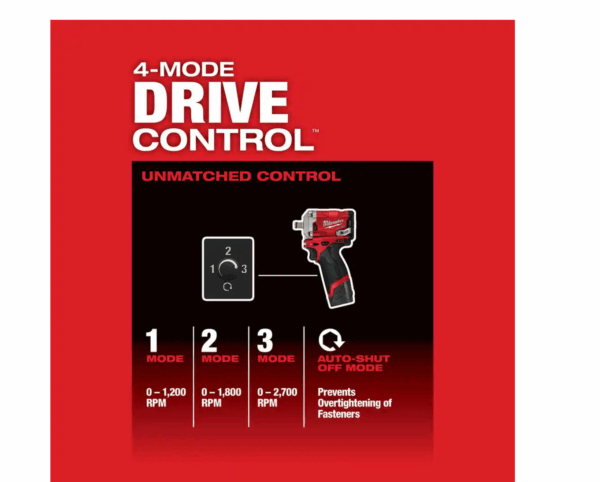 2555-22-0852-20 M12 FUEL 12V Lithium-Ion Brushless Cordless Stubby 1/2 in. Impact Wrench Kit with Compact Spot Blower - Image 4