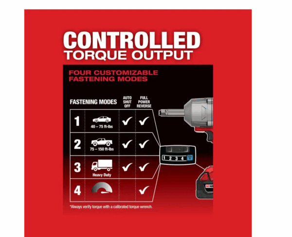 2769-20 M18 ONE-KEY FUEL 18V Lithium-Ion Brushless Cordless 1/2 in. Impact Wrench with Extended Anvil (Tool-Only) - Image 4