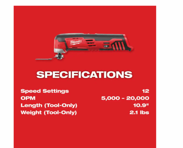 2426-20 M12 12-Volt Lithium-Ion Cordless Oscillating Multi-Tool (Tool-Only) - Image 5