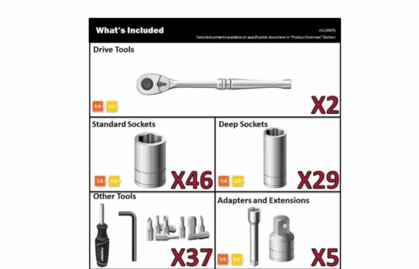 H119MTS Mechanics Tool Set (119-Piece) - Image 3
