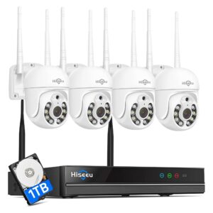 Wireless Security System with 4 Night Vision Cameras and 1 TB Hard Drive
