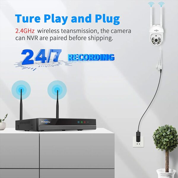 Wireless Security System with 4 Night Vision Cameras and 1 TB Hard Drive - Image 2