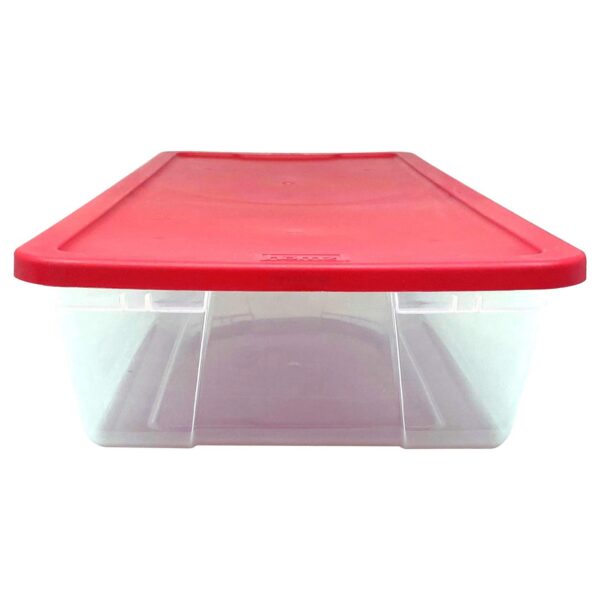41Qt Clear Plastic Holiday Storage Container with Red Snap Lock Lid, 2 Pk - Image 3