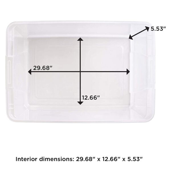 41Qt Clear Plastic Holiday Storage Container with Red Snap Lock Lid, 2 Pk - Image 4