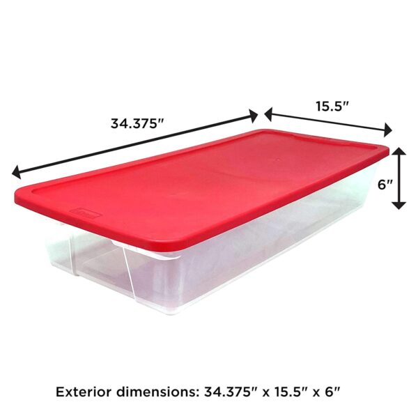 41Qt Clear Plastic Holiday Storage Container with Red Snap Lock Lid, 2 Pk - Image 5