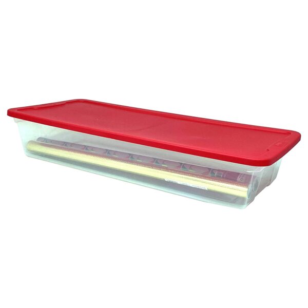 41Qt Clear Plastic Holiday Storage Container with Red Snap Lock Lid, 2 Pk - Image 6