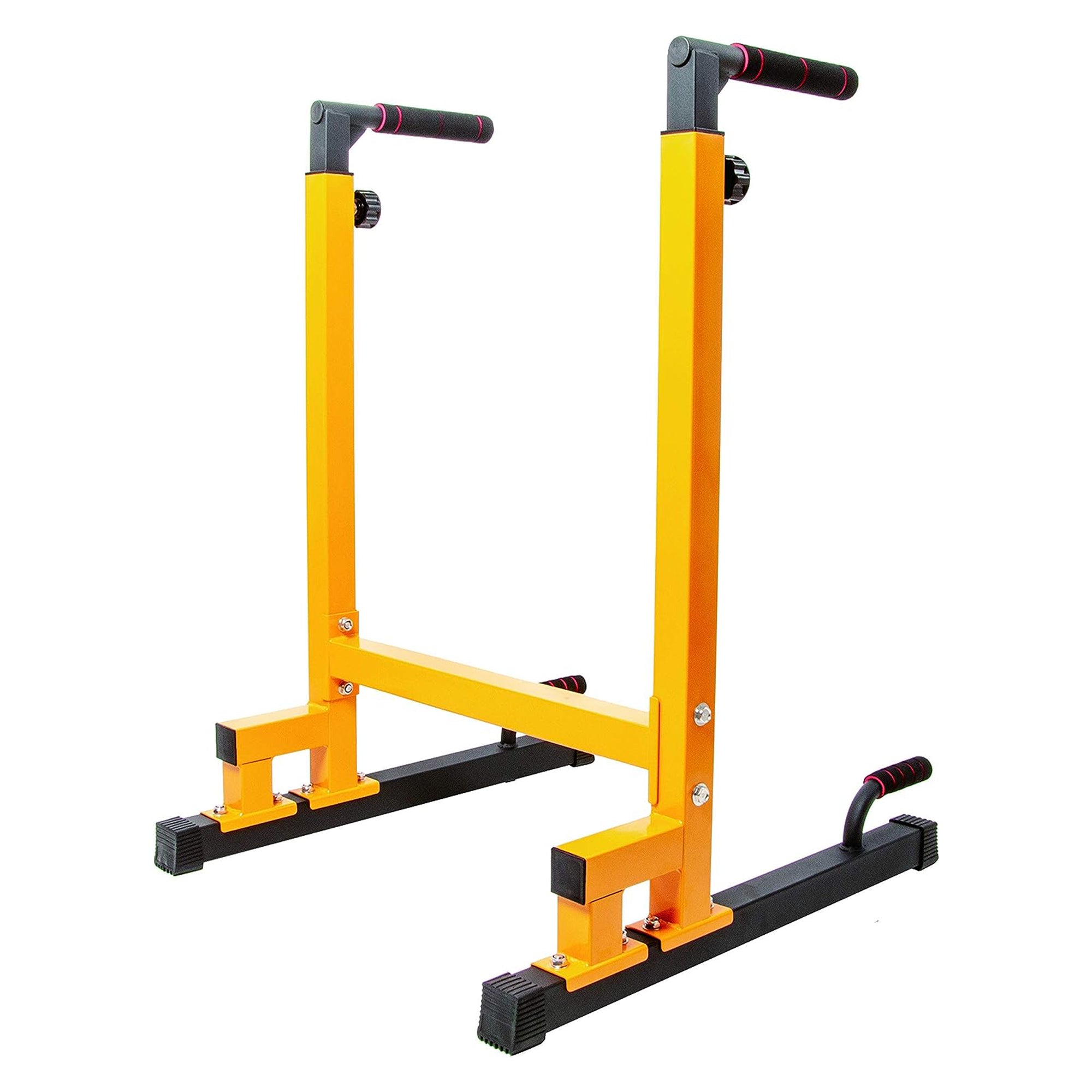 Multi-Function Home Gym Exercise Dip Stand, 500lb Capacity, Yellow
