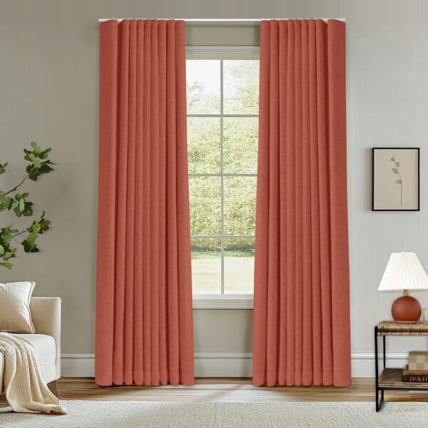 Ripple Fold Lille Linen Memory Trained Curtains Custom Blackout Drapes Grey Beige - Image 42