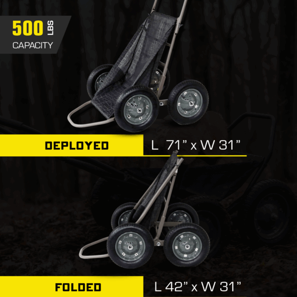 Multi-Use Folding Cart, Hunting Cart w/ 500lb Capacity, Dark Gray - Image 3