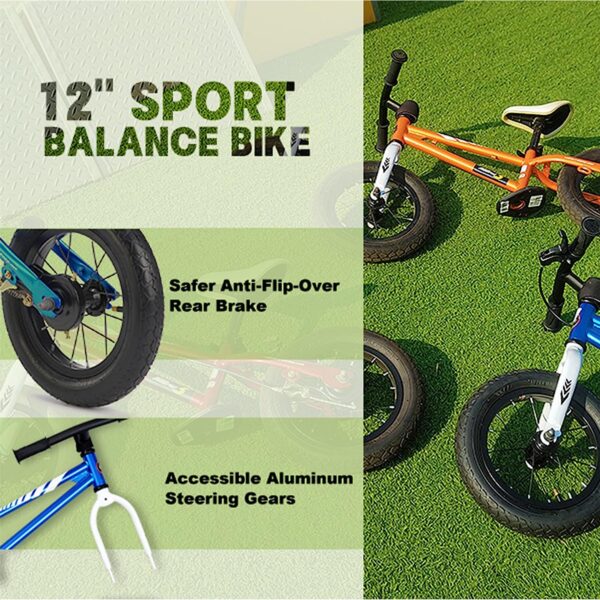 12 Balance Bike with Handbrakes for Kids Ages 2 to 5, Red - Image 5