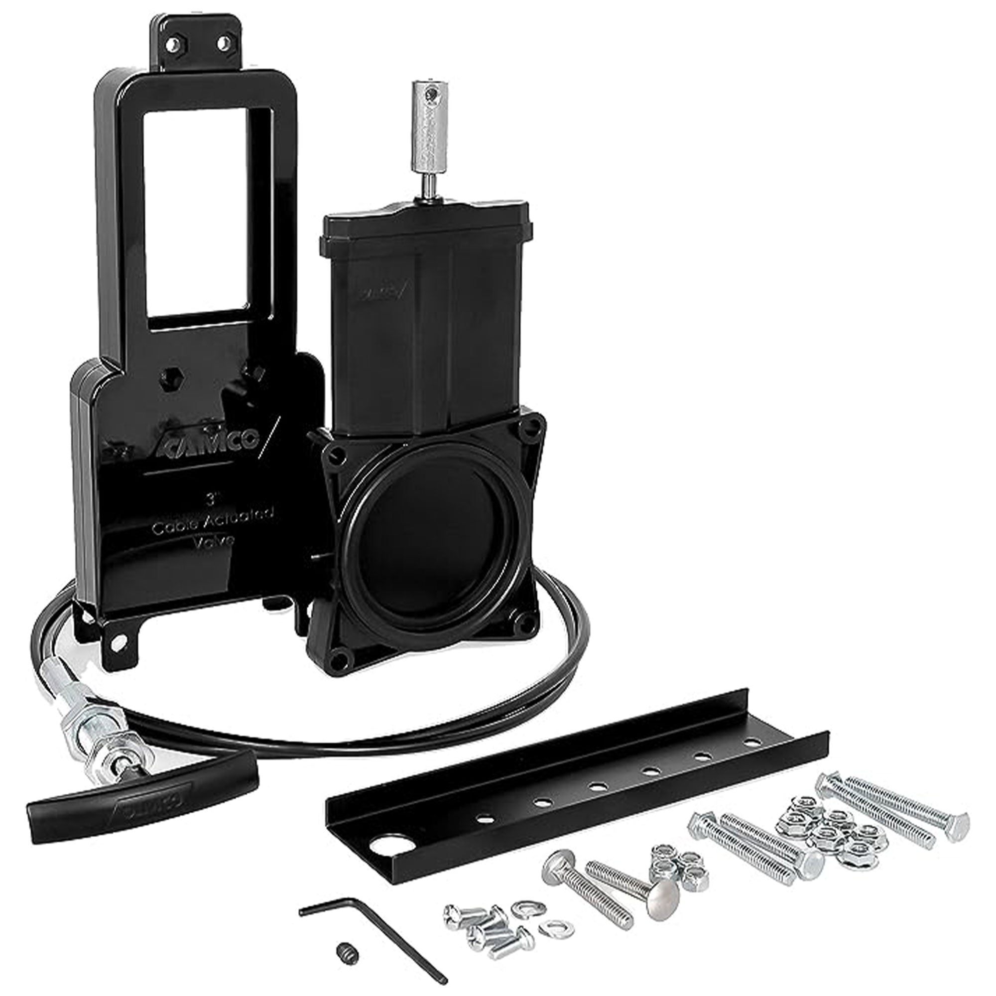 3 RV Waste Valve w/72 Cable Extension Kit, Sidewall/Compartment Mount