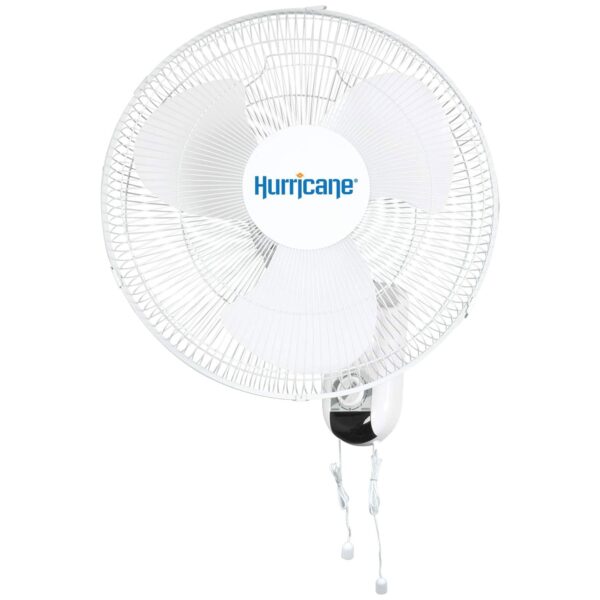 Classic 16 Inch 90 Degree Oscillating 3 Speed Wall Mounted Fan, White