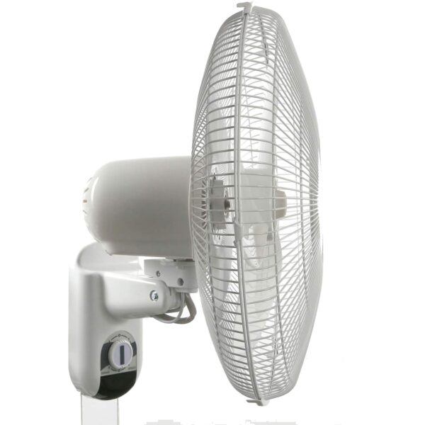 Classic 16 Inch 90 Degree Oscillating 3 Speed Wall Mounted Fan, White - Image 7
