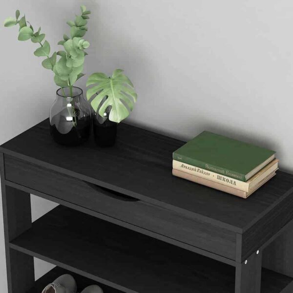SogesPower Wooden Shoe Rack 5 Tier Shoe Storage Shelf Free Standing Shoe Organizer for Entryway, Hallway, Black - Image 5