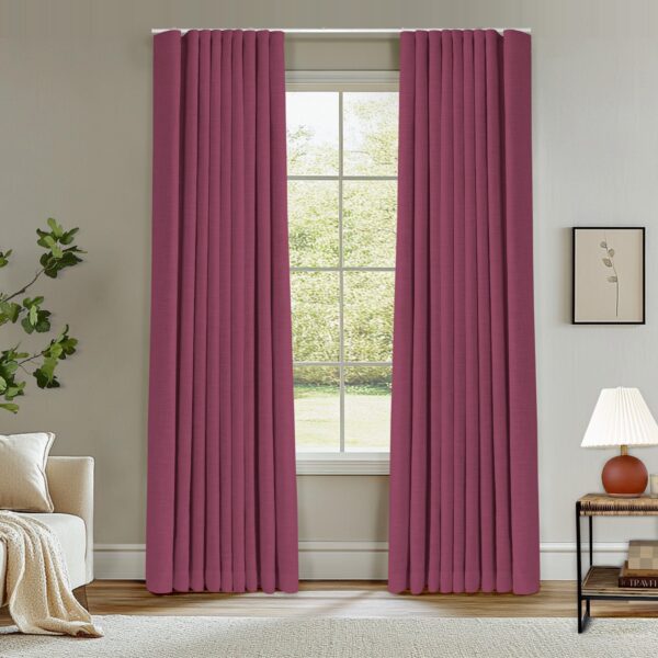 Ripple Fold Lille Linen Memory Trained Curtains Custom Blackout Drapes Grey Beige - Image 44