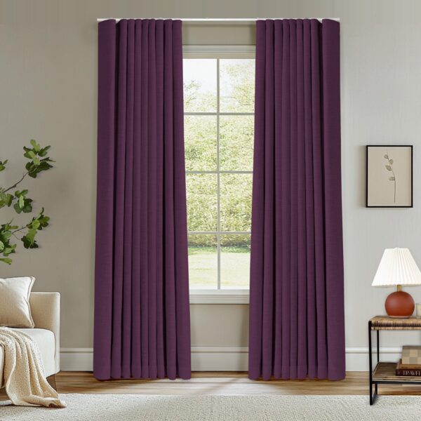 Ripple Fold Lille Linen Memory Trained Curtains Custom Blackout Drapes Grey Beige - Image 45