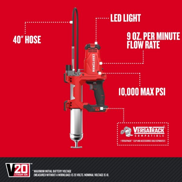 V20 Cordless Grease Gun Tool Only - Image 7