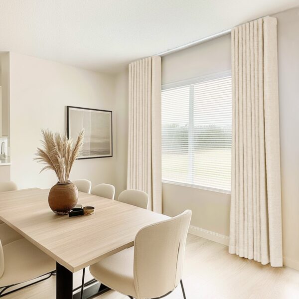 Ripple Fold Lille Linen Memory Trained Curtains Custom Blackout Drapes Grey Beige - Image 3