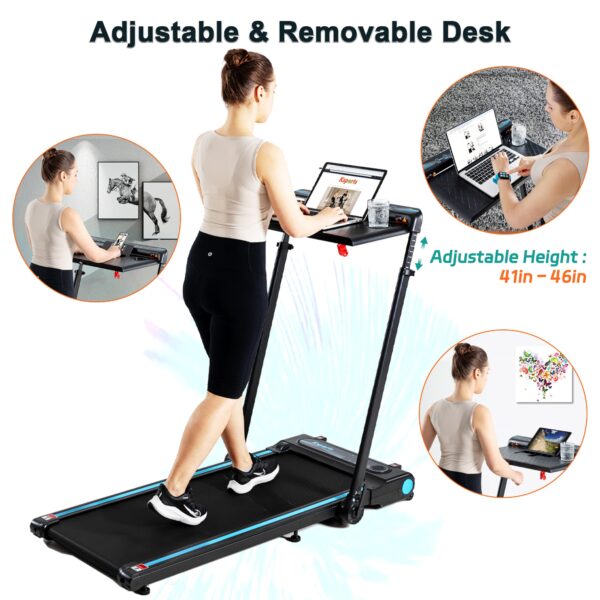 3 in 1 Pro Electric Treadmill Cardio Strength Training Workout Set, Navy - Image 5