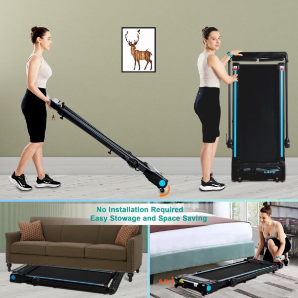 3 in 1 Pro Electric Treadmill Cardio Strength Training Workout Set, Navy - Image 7