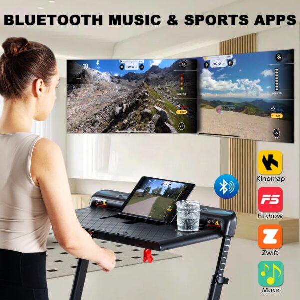 3 in 1 Pro Electric Treadmill Cardio Strength Training Workout Set, Navy - Image 8
