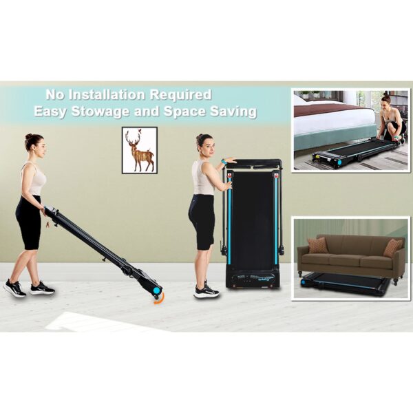 3 in 1 Pro Electric Treadmill Cardio Strength Training Workout Set, Navy - Image 10