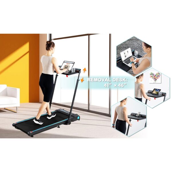 3 in 1 Pro Electric Treadmill Cardio Strength Training Workout Set, Navy - Image 12