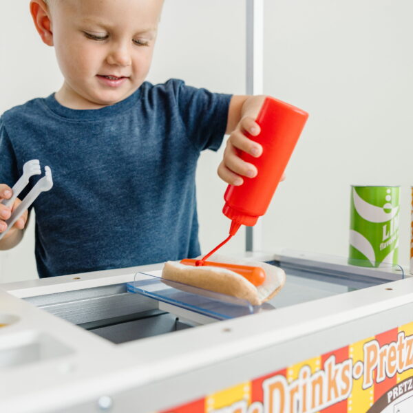 Melissa   Doug Wooden Snacks and Sweets Food Cart   40+ Play Food pcs, Reversible Awning - Image 5